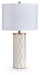 Signature Design White/Gold Finish Poly Table Lamp (1/CN)