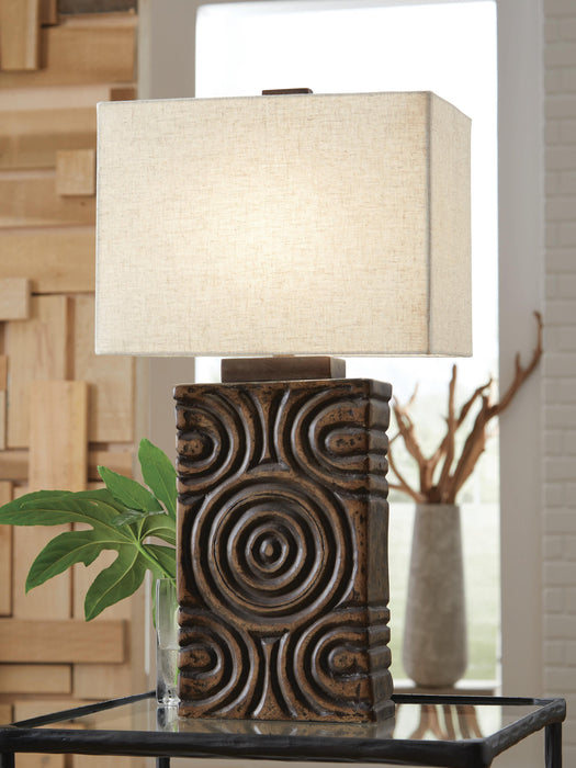 Signature Design Antique Brown Paper Table Lamp (1/CN)
