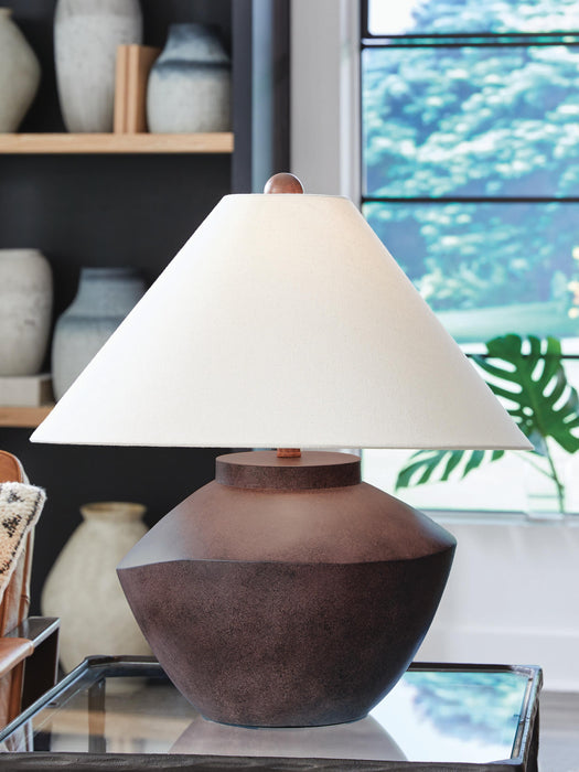 Signature Design Antique Brown Poly Table Lamp (1/CN)