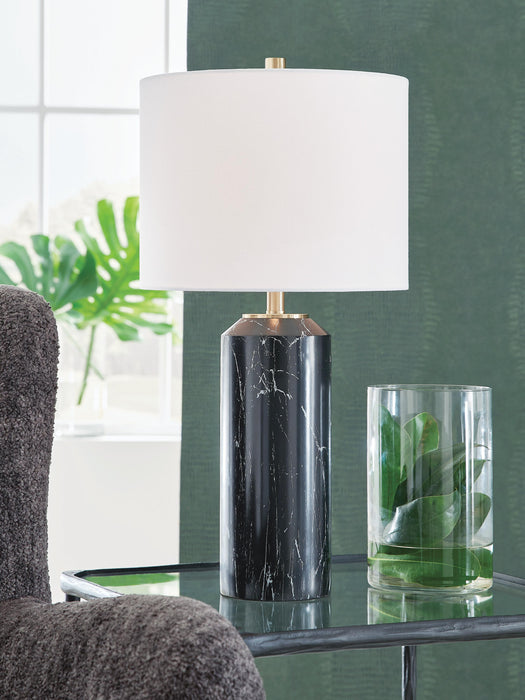 Signature Design Black/Gold Finish Poly Table Lamp (1/CN)