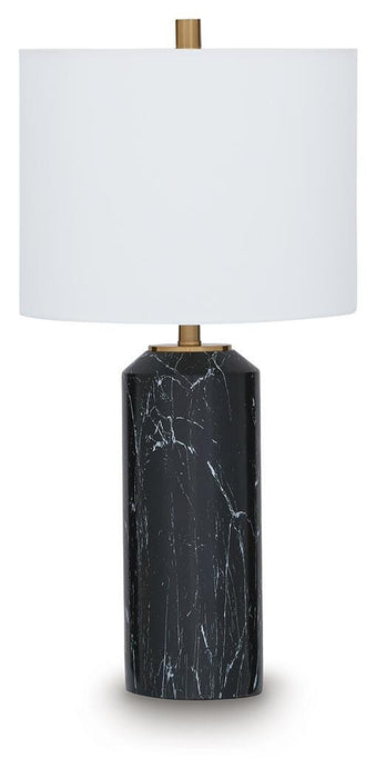 Signature Design Black/Gold Finish Poly Table Lamp (1/CN)