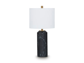 Signature Design Black/Gold Finish Poly Table Lamp (1/CN)