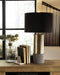 Signature Design Gray/Brass Finish Metal Table Lamp (2/CN)