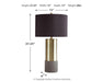 Signature Design Gray/Brass Finish Metal Table Lamp (2/CN)