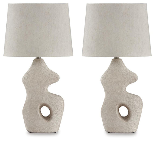 Signature Design Antique Beige Paper Table Lamp (2/CN)