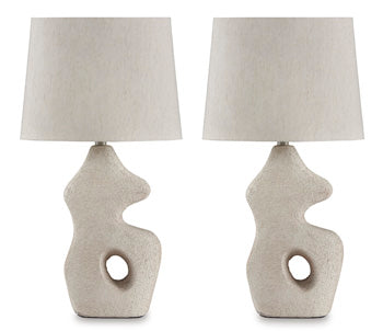 Signature Design Antique Beige Paper Table Lamp (2/CN)