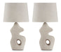 Signature Design Antique Beige Paper Table Lamp (2/CN)