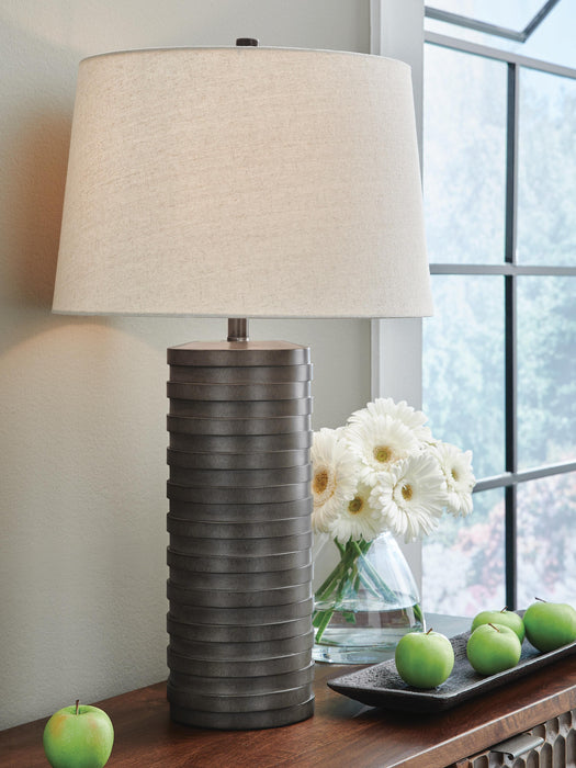 Signature Design Antique Brown Poly Table Lamp (2/CN)