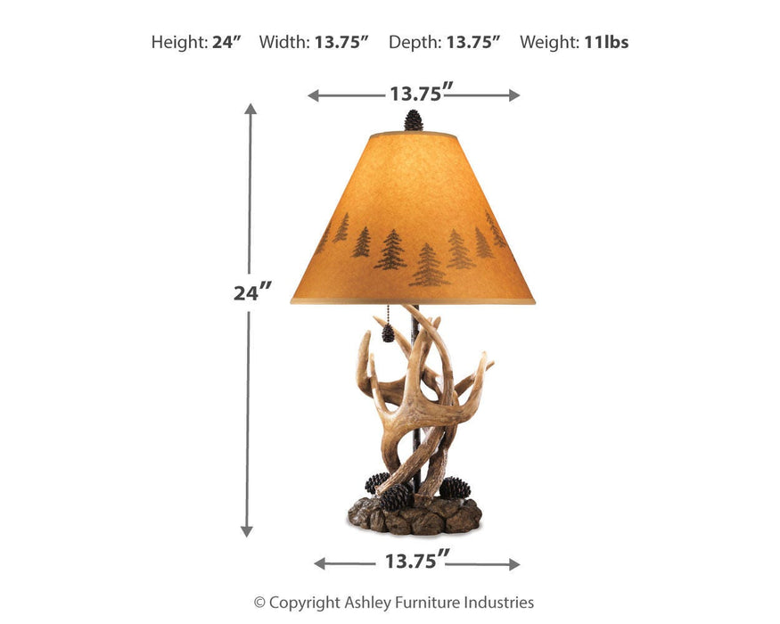 Signature Design Brown Poly Table Lamp (2/CN)