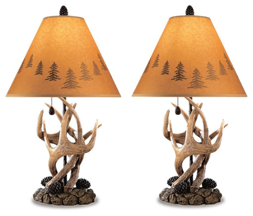 Signature Design Brown Poly Table Lamp (2/CN)