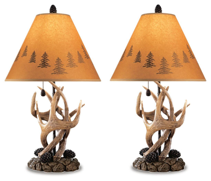 Signature Design Brown Poly Table Lamp (2/CN)
