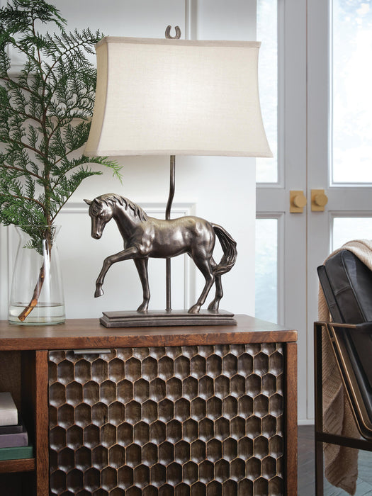 Signature Design Bronze Finish Poly Table Lamp (1/CN)
