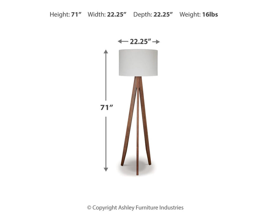 Signature Design Brown Wood Floor Lamp (1/CN)