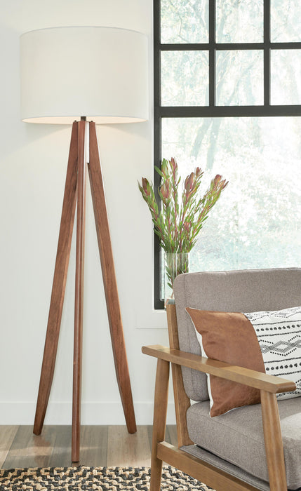 Signature Design Brown Wood Floor Lamp (1/CN)