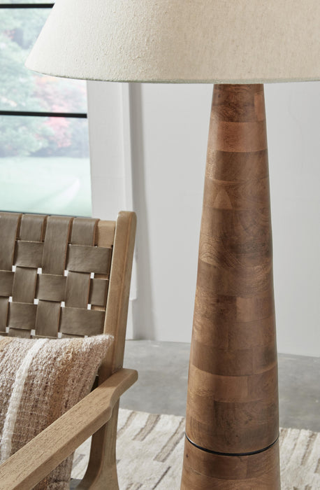 Signature Design Brown Wood Floor Lamp (1/CN)