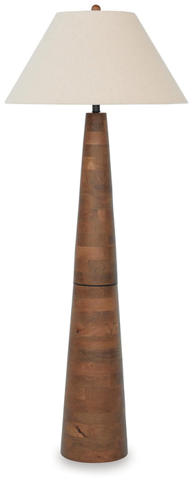 Signature Design Brown Wood Floor Lamp (1/CN)