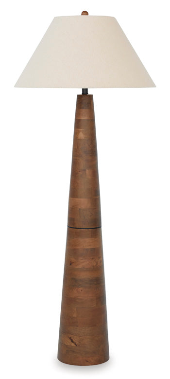 Signature Design Brown Wood Floor Lamp (1/CN)