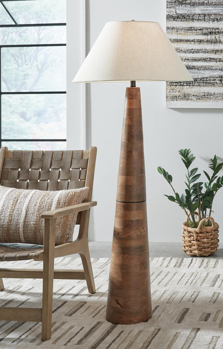 Signature Design Brown Wood Floor Lamp (1/CN)