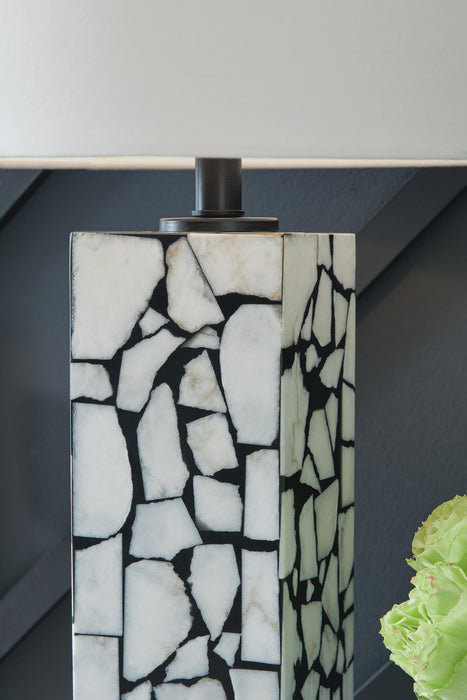 Signature Design White/Black Marble Table Lamp (1/CN)