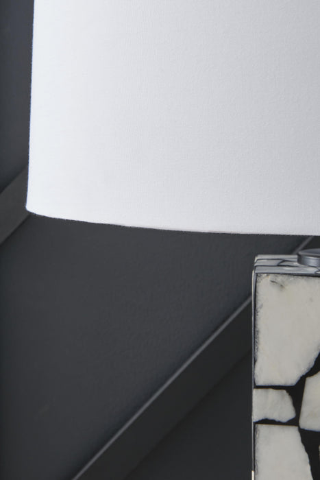 Signature Design White/Black Marble Table Lamp (1/CN)