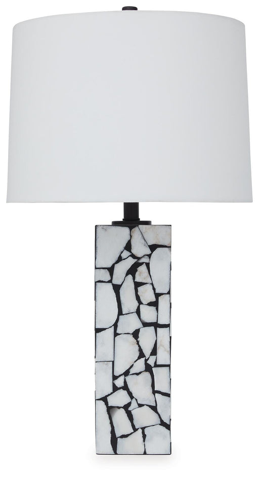 Signature Design White/Black Marble Table Lamp (1/CN)