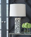 Signature Design White/Black Marble Table Lamp (1/CN)