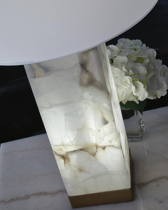 Signature Design White/Gold Finish Alabaster Table Lamp (1/CN)