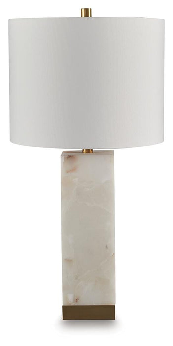 Signature Design White/Gold Finish Alabaster Table Lamp (1/CN)