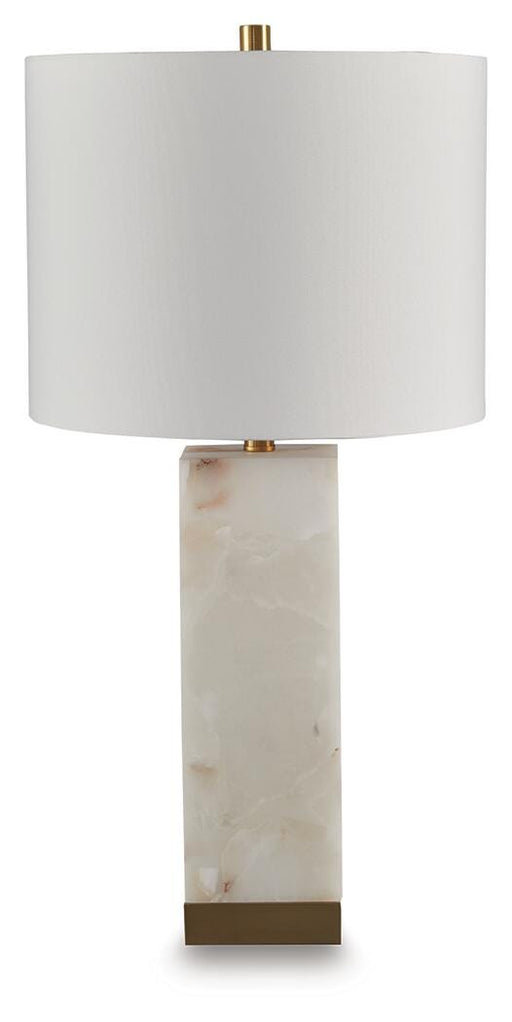 Signature Design White/Gold Finish Alabaster Table Lamp (1/CN)