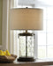 Signature Design Clear/Bronze Finish Glass Table Lamp (1/CN)