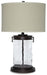 Signature Design Clear/Bronze Finish Glass Table Lamp (1/CN)