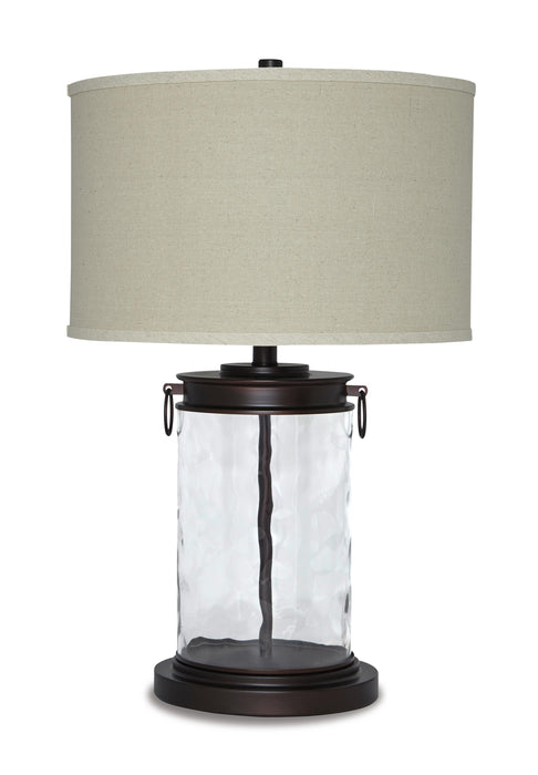 Signature Design Clear/Bronze Finish Glass Table Lamp (1/CN)