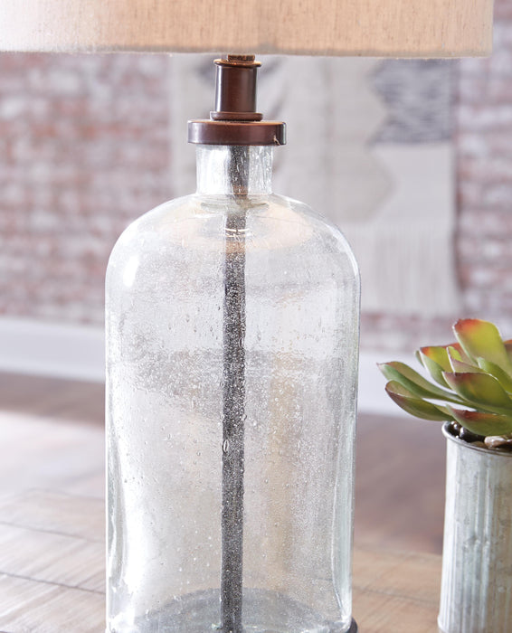 Signature Design Clear/Bronze Finish Glass Table Lamp (1/CN)