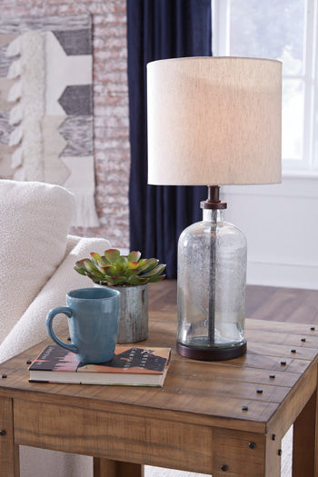 Signature Design Clear/Bronze Finish Glass Table Lamp (1/CN)