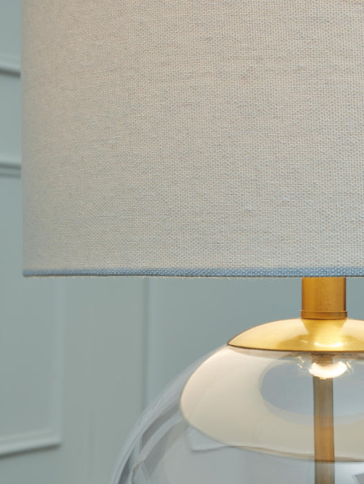 Signature Design Clear/Brass Finish Glass Table Lamp (1/CN)