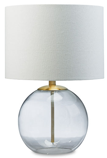 Signature Design Clear/Brass Finish Glass Table Lamp (1/CN)