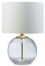 Signature Design Clear/Brass Finish Glass Table Lamp (1/CN)