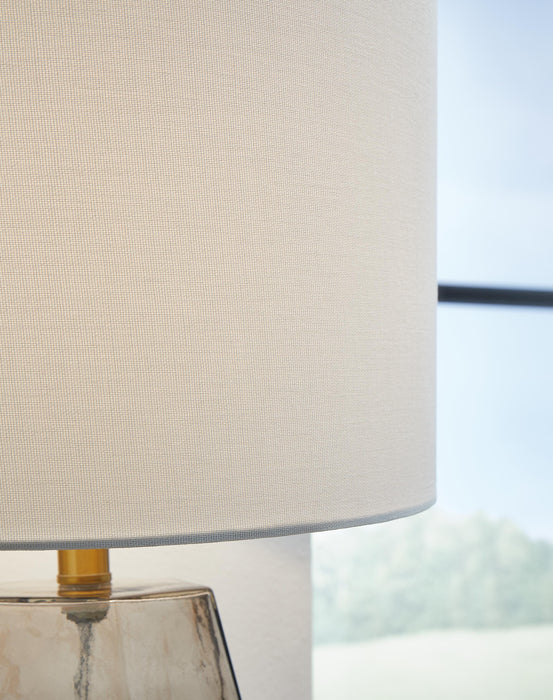 Signature Design Gray Glass Table Lamp (1/CN)