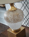 Signature Design Brown/White/Gold Glass Table Lamp (1/CN)