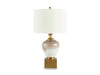 Signature Design Brown/White/Gold Glass Table Lamp (1/CN)