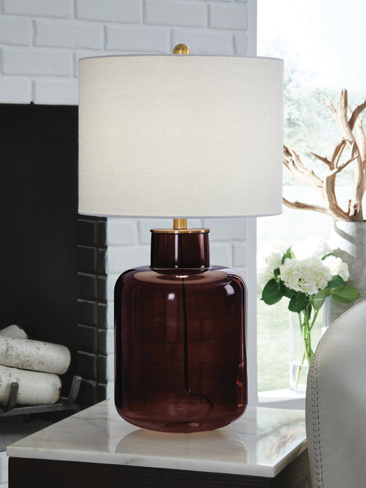 Signature Design Brown/Gold Finish Glass Table Lamp (1/CN)