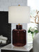 Signature Design Brown/Gold Finish Glass Table Lamp (1/CN)