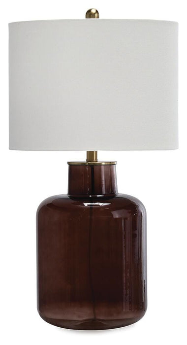 Signature Design Brown/Gold Finish Glass Table Lamp (1/CN)