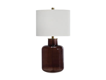 Signature Design Brown/Gold Finish Glass Table Lamp (1/CN)