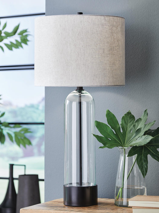 Signature Design Clear/Black Glass Table Lamp (1/CN)