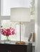 Signature Design Clear/Gold Finish Glass Table Lamp (1/CN)