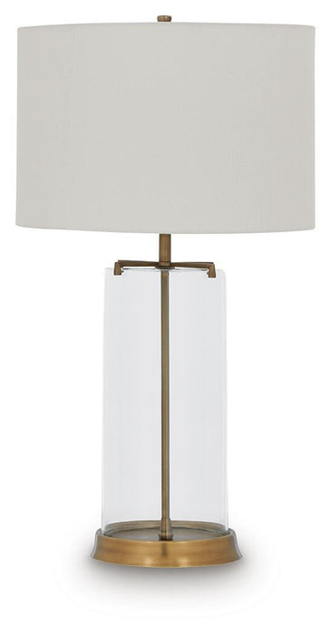 Signature Design Clear/Gold Finish Glass Table Lamp (1/CN)