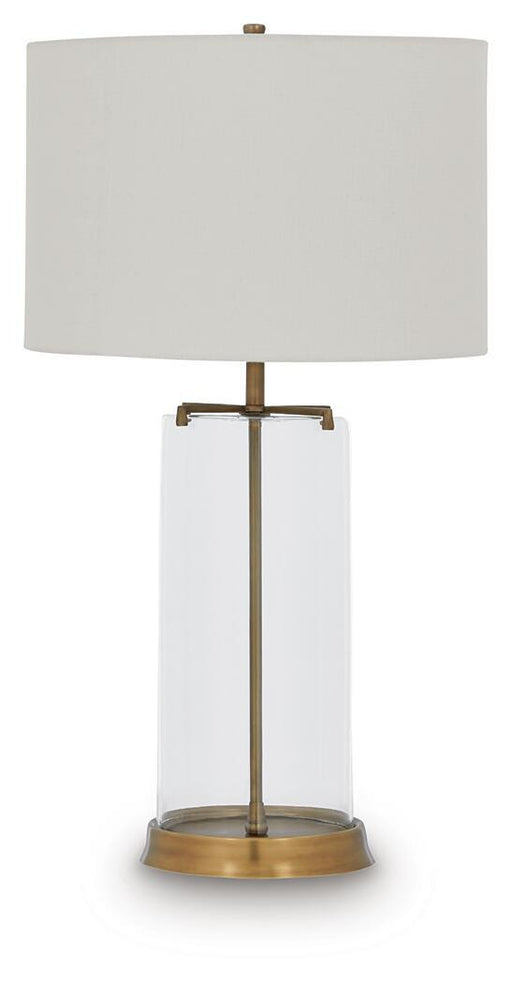 Signature Design Clear/Gold Finish Glass Table Lamp (1/CN)