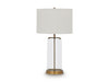 Signature Design Clear/Gold Finish Glass Table Lamp (1/CN)