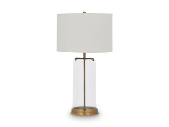 Signature Design Clear/Gold Finish Glass Table Lamp (1/CN)